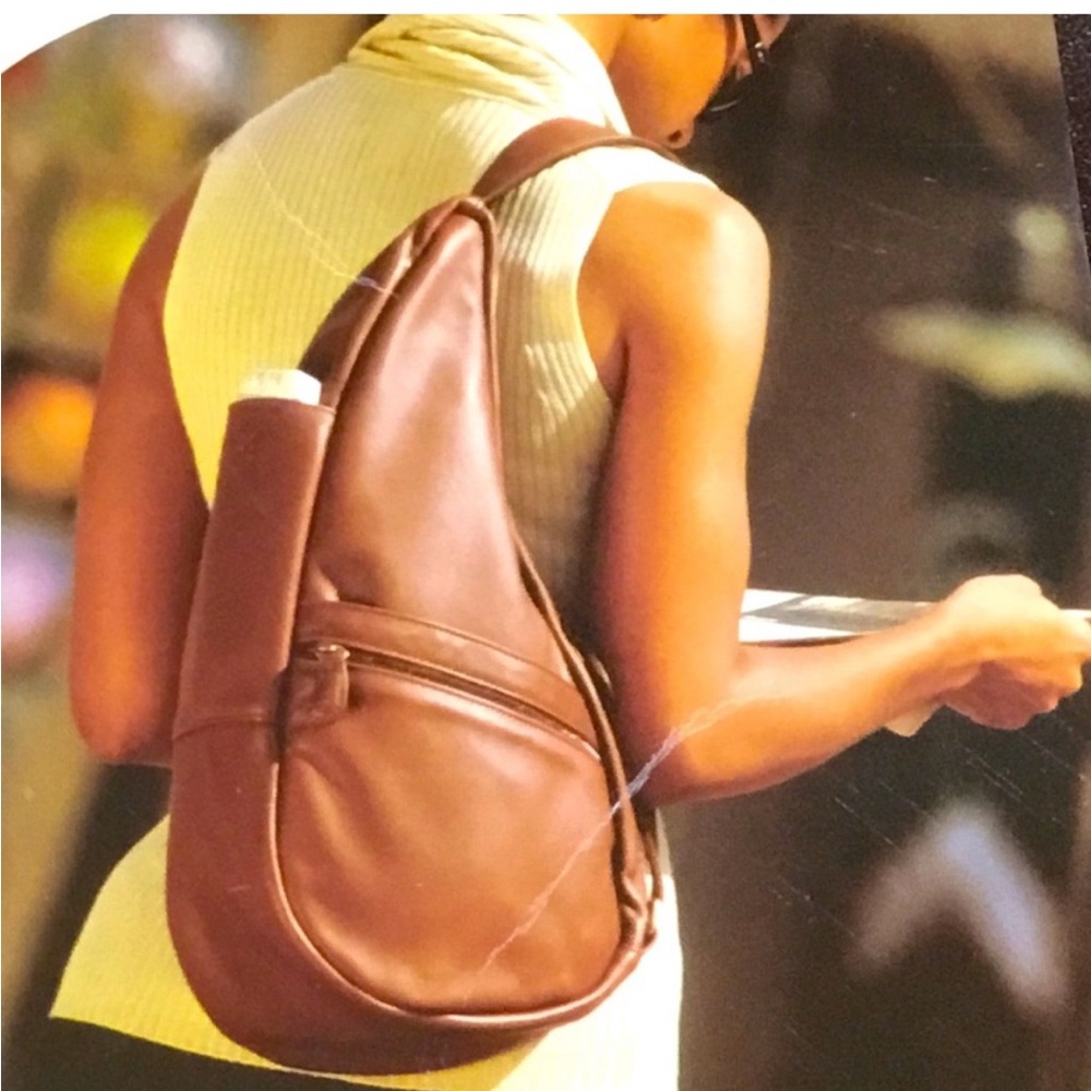 NWT Ameribag Brown Leather Better Back Healthy Belt Bag Back pack